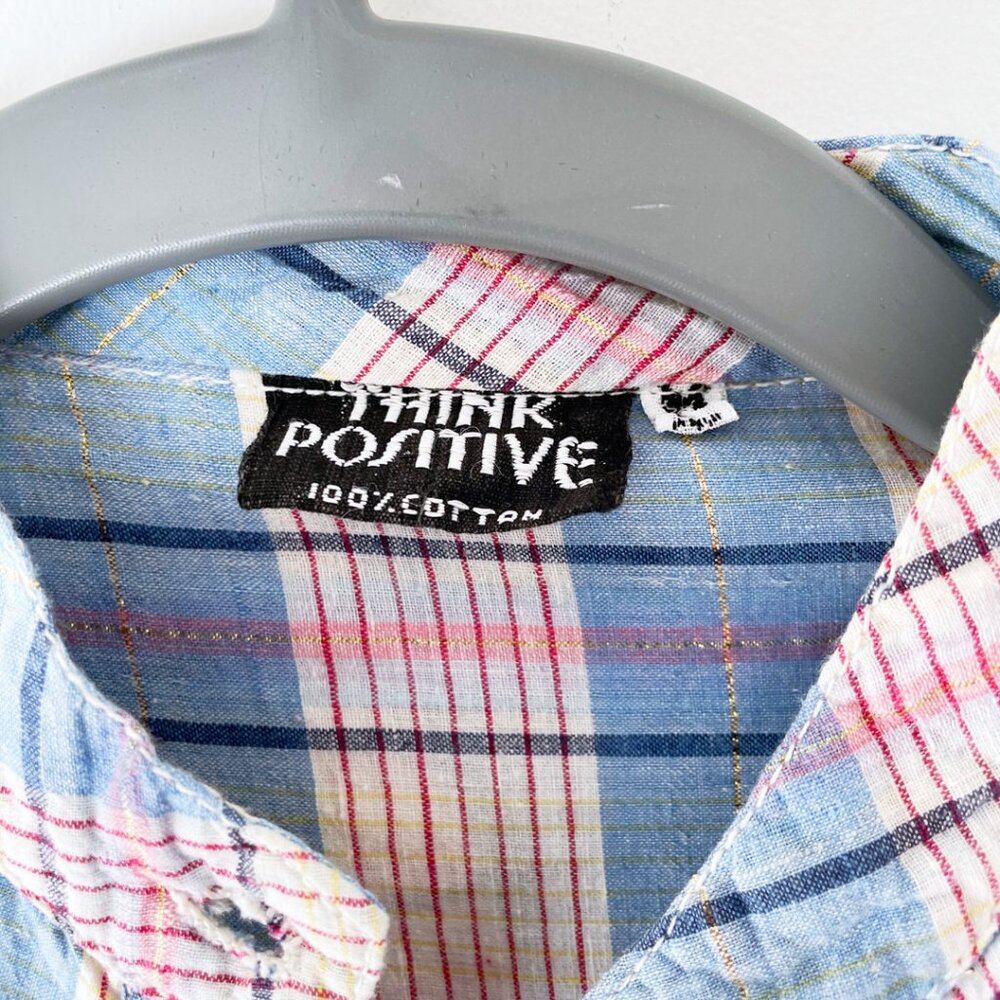 Think Positive Vintage Cotton Gauze Striped Pullover XS/S - Picture 4 of 16